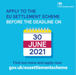 photo of Government poster about EU settlement scheme in English