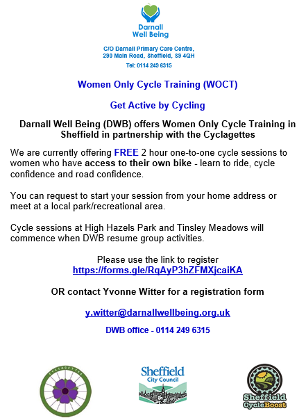 flyer advertising women only cycle training sessions