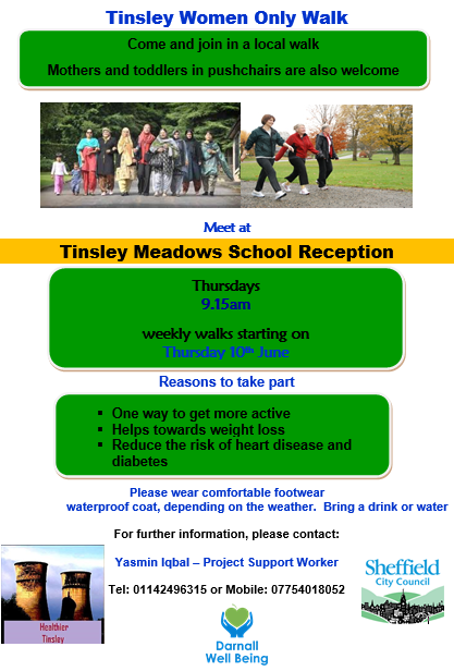 flyer about Tinsley walking group