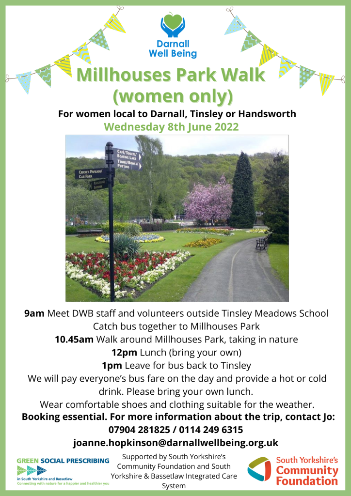 poster for women's walk at Millhouses park