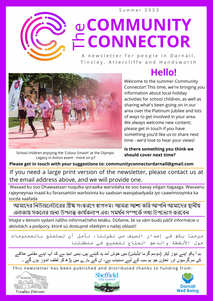 page 1 of Community Connector newsletter summer 2022