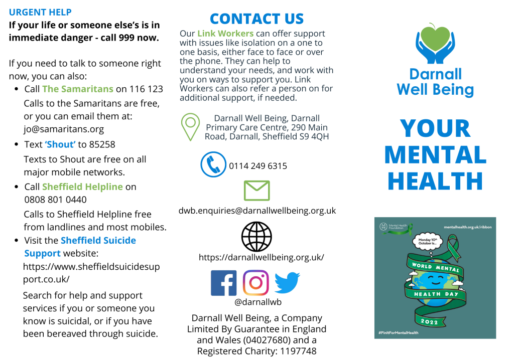 mental health and DWB flyer - page 1