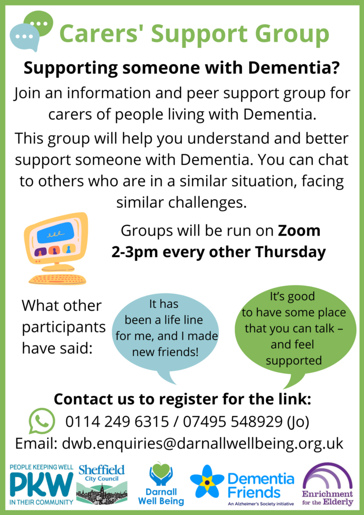 Carers' Support Group flyer
