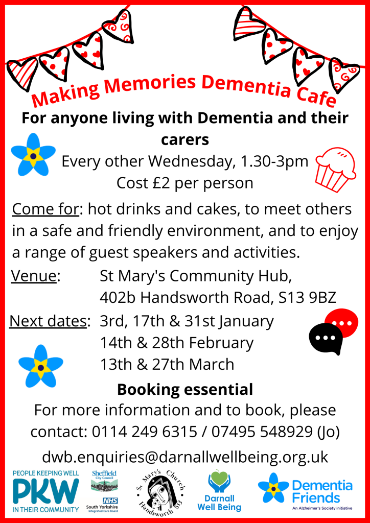 Making Memories Dementia Cafe poster
