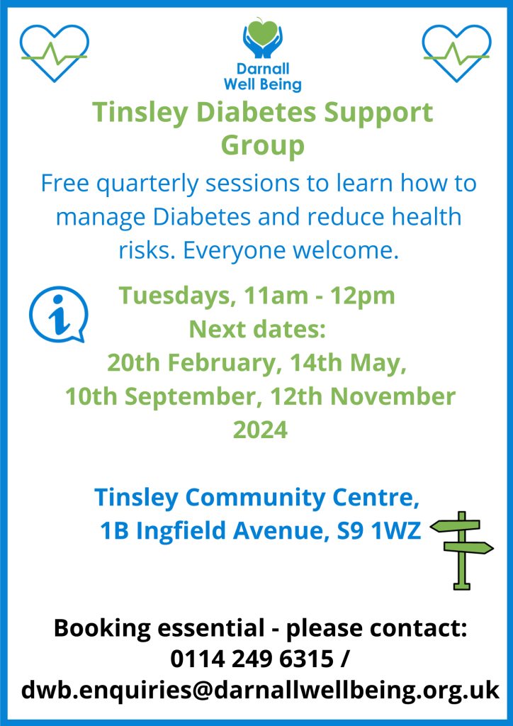Tinsley Diabetes Support Group poster