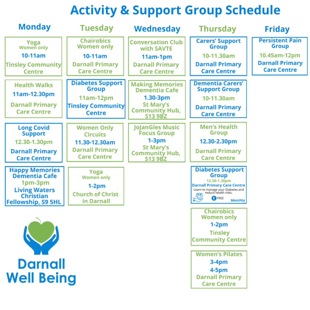 Activity schedule September 2025