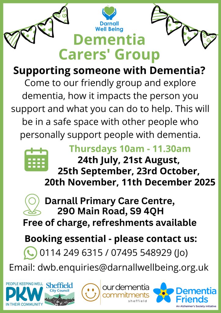 Dementia Carers Group poster